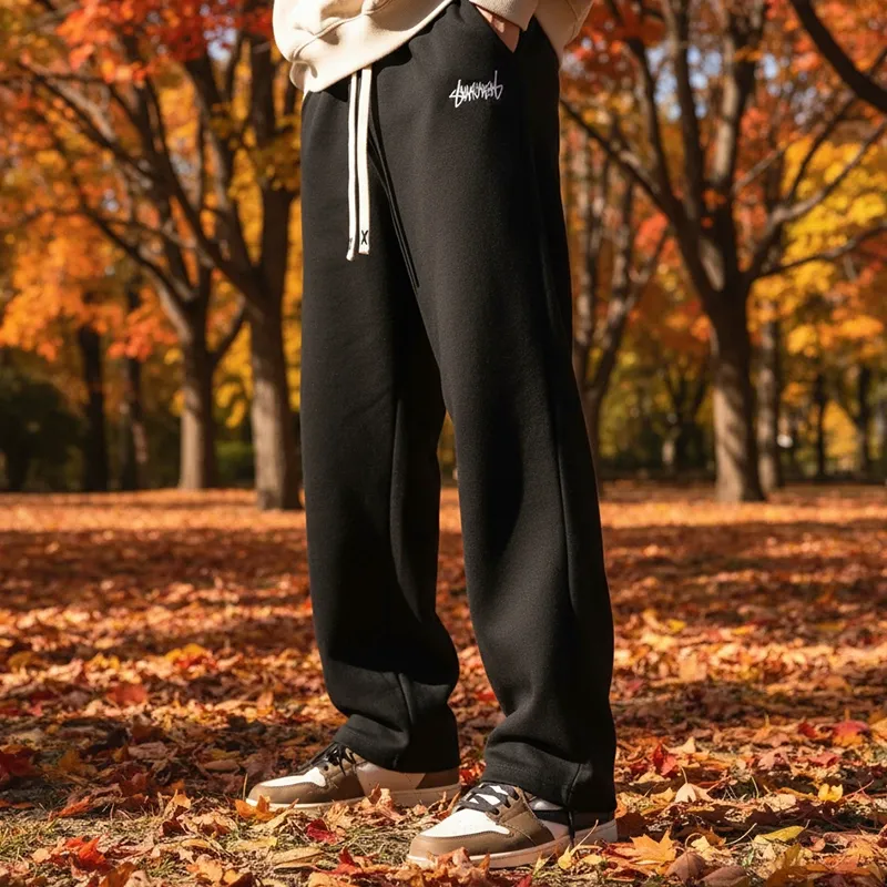mens sweatpants, wide leg sweatpants, straight leg sweatpants, loose fit sweatpants, casual sweatpants