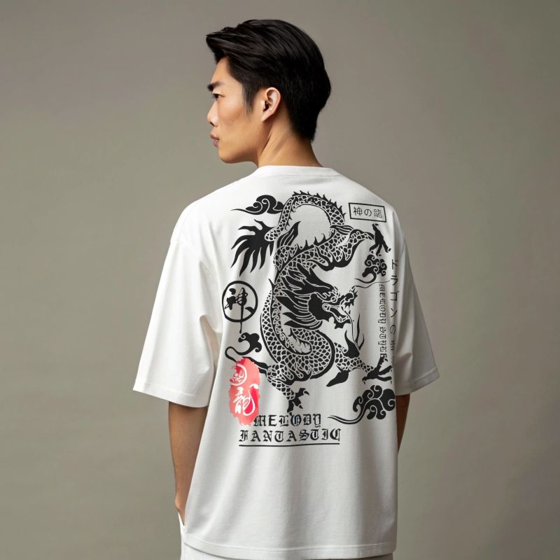t-shirt oversize, t-shirt ample, t-shirt dragon