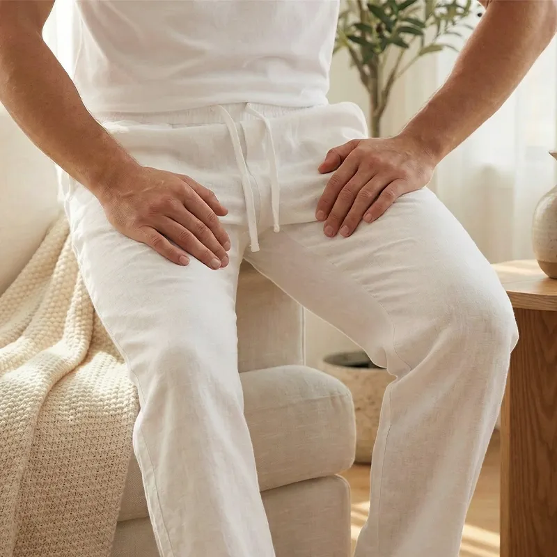 cotton pants, linen pants, breathable pants, mens linen pants, linen trousers, wide leg linen pants