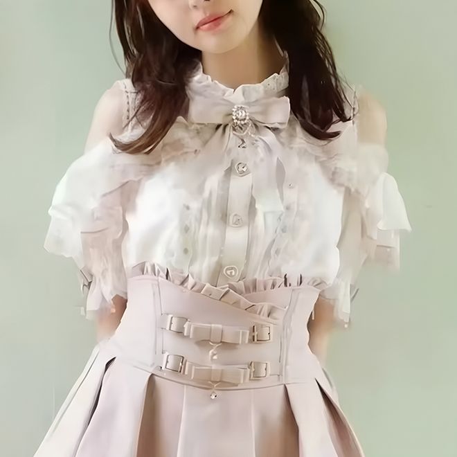 blus, off-shoulder blus, rosett blus, japansk blus