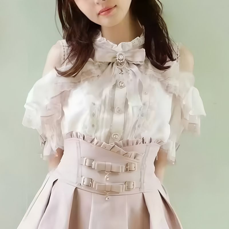 blus, off-shoulder blus, rosett blus, japansk blus