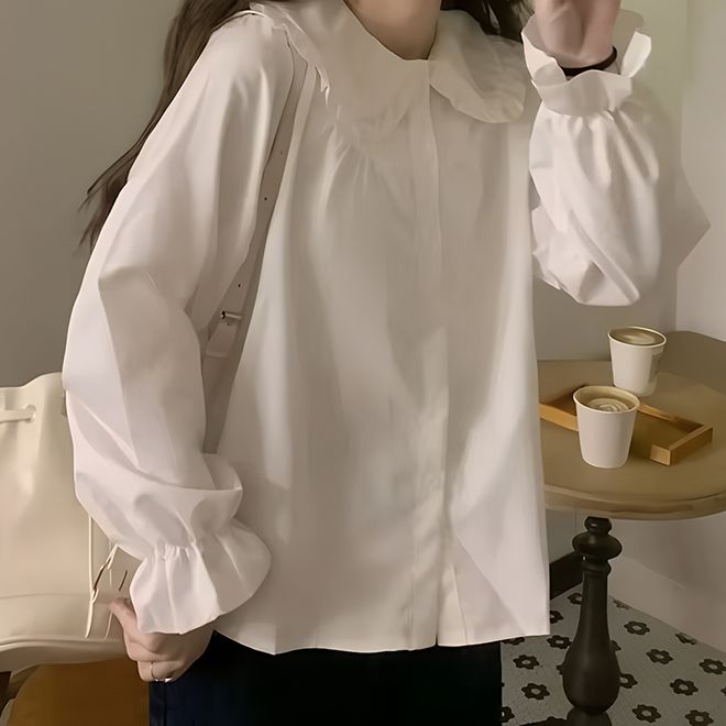 blouse, long sleeve blouse, bow blouse, blouse with collar