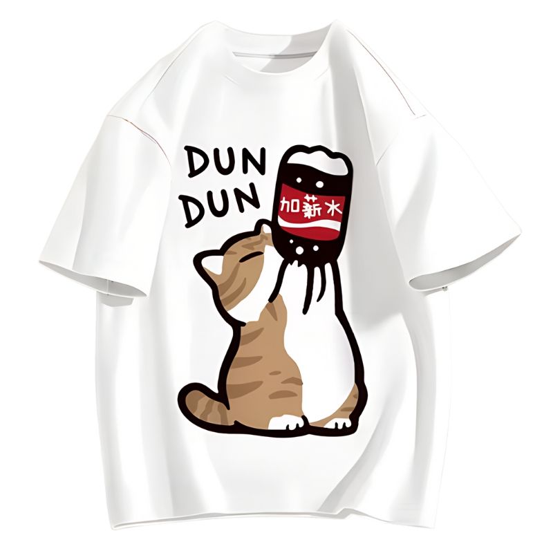 oversized t-shirt, t-shirt med kattmotiv