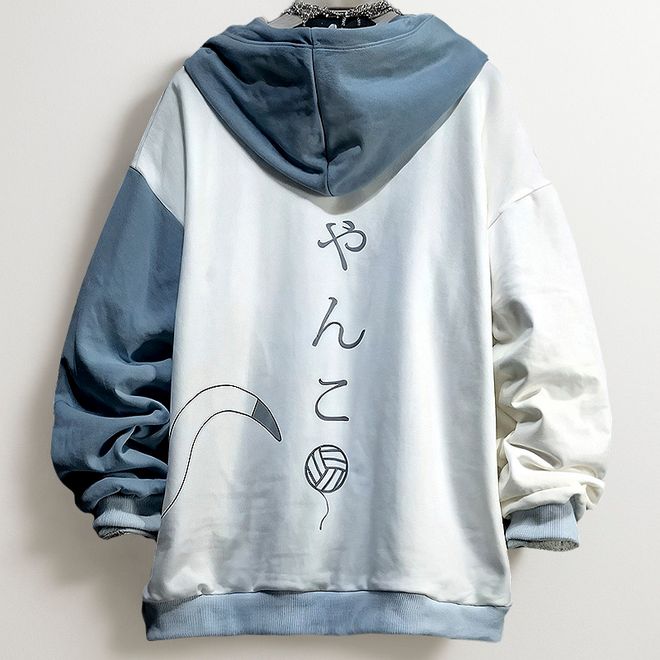 huvtröja för män, lös huvtröja, japansk huvtröja, huvtröja i japansk stil